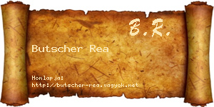 Butscher Rea névjegykártya